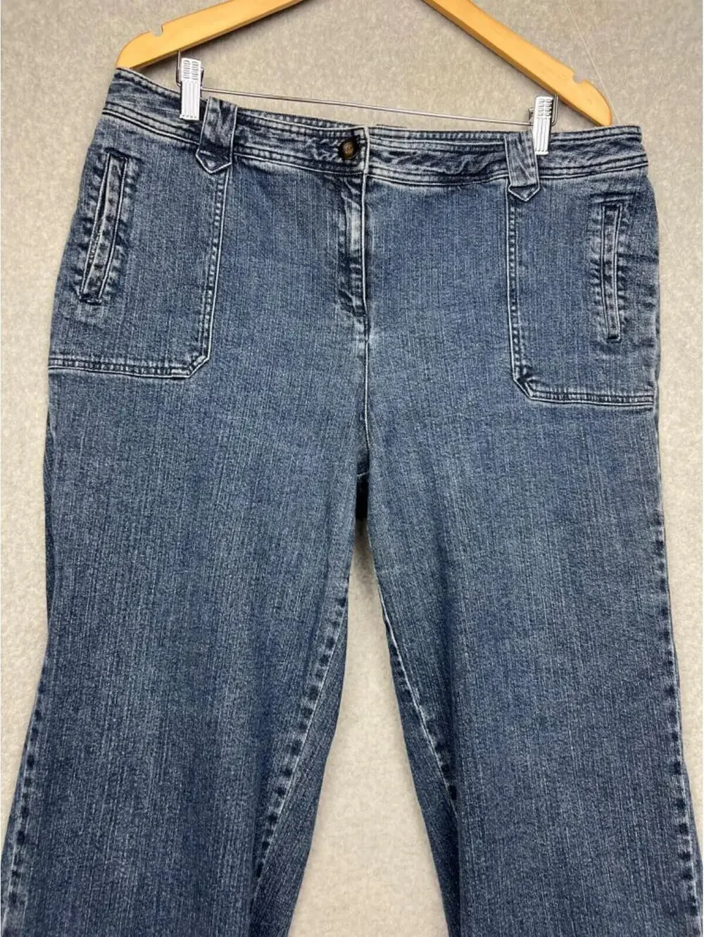Y2K 90s Charter Club Roll Tab Denim Jeans Womens Plus 16W Outdoor Casual Pockets